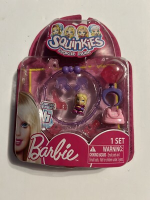 2012 Squinkies Surprize Inside Barbie Fashion Charm Set