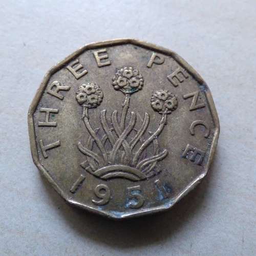 1951 George VI Brass Threepence — photo from the most recent tracked eBay sale