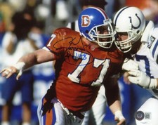 KARL MECKLENBURG SIGNED AUTOGRAPHED 8x10 PHOTO DENVER BRONCOS LEGEND BECKETT BAS