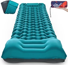 Camping Sleeping Pad with Pillow: Extra Thick 3.9 inch Ultralight Self Inflating