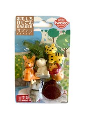 NEW Iwako Eraser Set Collectible Animal Safari Erasers 7 Imported from Japan