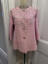 Louise Kennedy Pink Jacket with Pearl embellishment sz S
