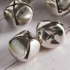 Bulk Package of 72 Silver Metal Craft 35mm Jingle Bells