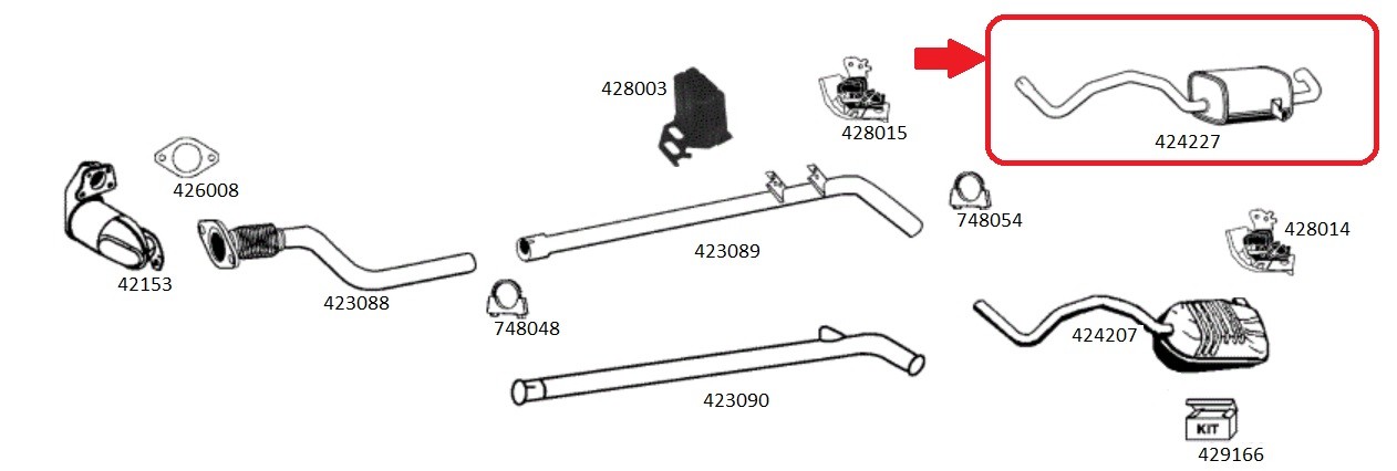 Pot d'échappement silencieux arrière Renault Scenic II Megane II 1.5 dCi diesel 80 85 100 105 cv