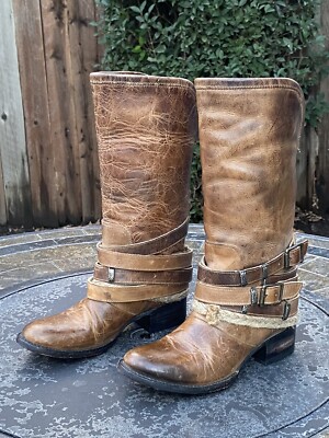 Freebird by Steven Drove Boots Brown Leather Braided Western