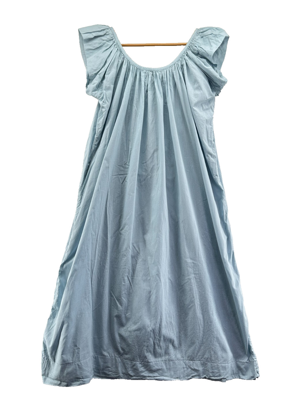 Kalita Andromeda Days Blue Maxi Dress Size XS/S Oversized Ruffle Cap Sleeve Tie