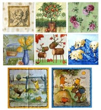 6-12 Design Servietten Mix Blume Engel Sets 3-lagig 33 x 33 cm Serviettentechnik