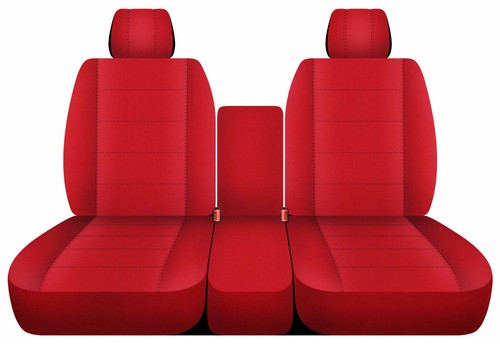Juego de fundas de asiento de coche delanteras 40-20-40 algodón sólido hechas para adaptarse a Ford F 150 2009-2014 - Imagen 12 de 13