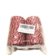 Cotton Bakers Twine Crafts Red White Self Striping Gift Twine Cord 2 Rolls NEW
