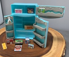 Teeny Tinies Mini Play Set Refrigerator with Tiny Food Accessories 6 Toy Preten