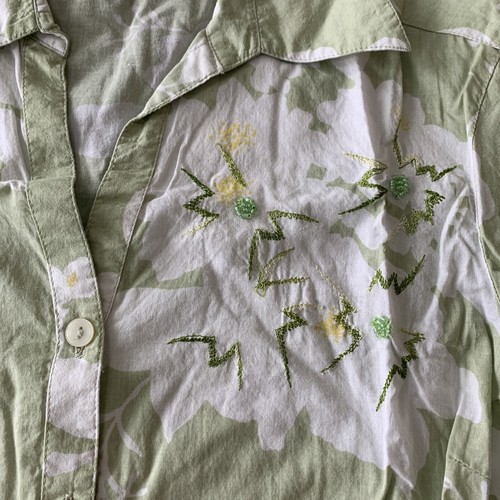 Women’s Erika Floral Embroidered Blouse Button Up Top Petite S B11 - Picture 3 of 8