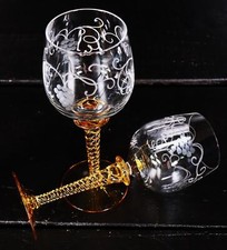 2 Theresienthal Palais Kristall Römer 17,5 cm Twisted in Honigfarbe #Y3