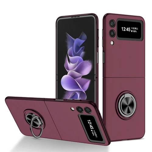 For-Samsung Galaxy Z Flip 4 3 5G Slim Matte Hard Case with Ring+Screen Protector - Picture 23 of 94