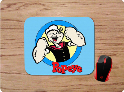 POPEYE THE SAILOR MAN BLUE CUSTOM COMPUTER MOUSE PAD MAT NONSLIP NEOPRENE
