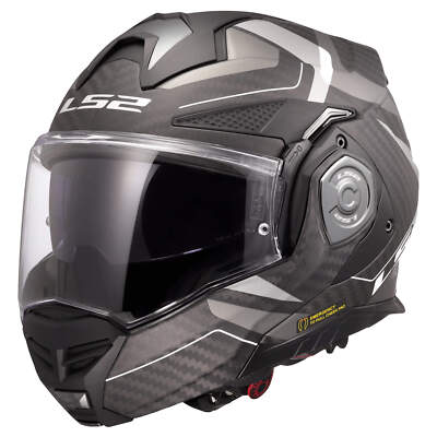 Helm Modular Reversible LS2 FF901 ADVANT-X CARBON Horizon Silber Grau
