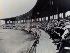 EARLY 20TH C VINT AMERICAN B & W BASEBALL PHOTOGRAVURE, W/FANS/BLEACHERS
