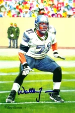 WALTER JONES AUTOGRAPHED SIGNED GOAL LINE ART POSTCARD CARD SEAHAWKS MCS 124980