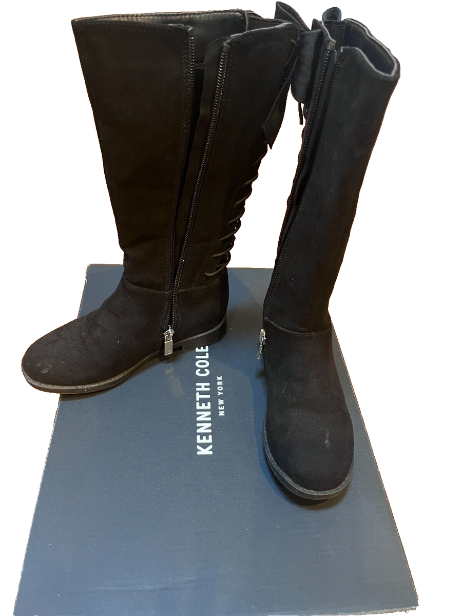 Kenneth Cole Kennedy Girls Julie Riding Boots Faux Suede Tall