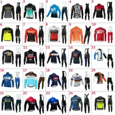Mens Cycling Team Jersey Cycling Long Sleeve Jersey Bib Pants Sets riding tops