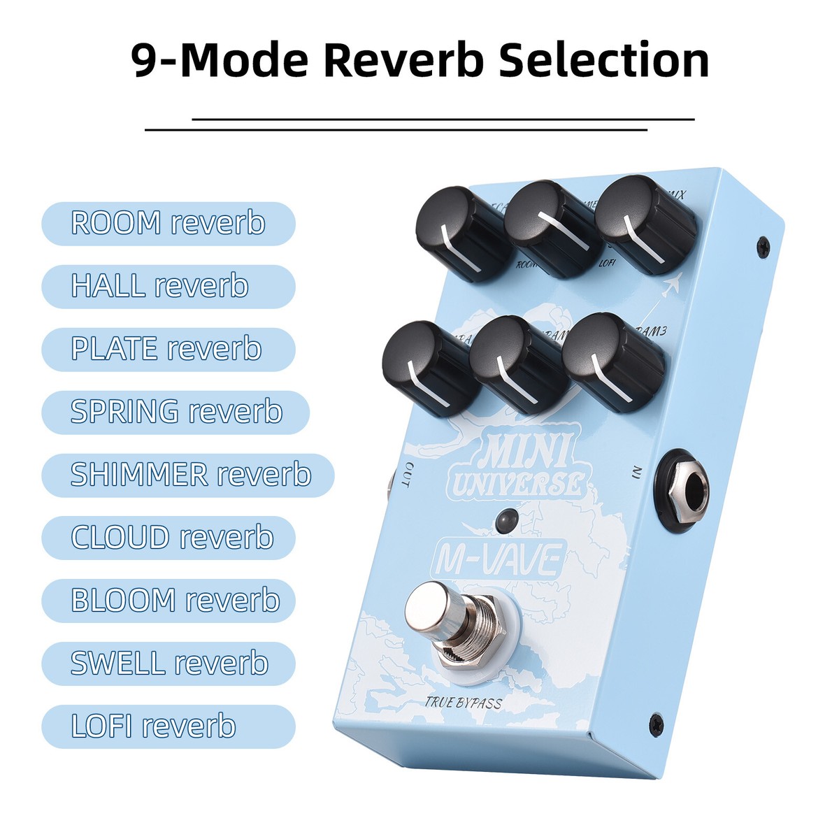 M-VAVE MINI UNIVERSE Reverb シマーリバーブ M-VAVE Mini Universe Electric Guitar Digital Reverb Effects