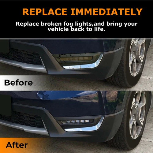 LED DRL Daytime Running Fog Lamp Lights w/Brackets For 2017-2019 Honda CRV CR-V - Picture 13 of 18