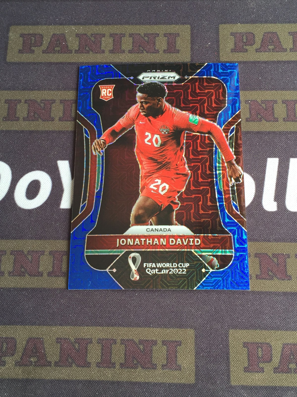 2022 Panini Prizm World Cup Jonathan David Rookie RC Blue Mojo 30/75 Canada