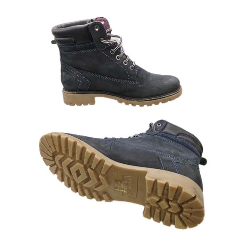 Stivali da donna Wrangler Creek UK 7 blu navy nabuk stringati suola robusta alla caviglia ottime condizioni