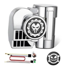 Train Horn for Motorcycle Car Truck 12V 150dB Super Loud Air upgraded silver
