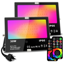 Color Changing Flood Light 2 Pack, Remote Control,