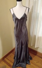 Zara Strappy Satin Slip Maxi Dress Large Dark Purple NWT