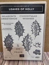 Stampin' Up LEAVES OF HOLLY Stamp Set BERRY Dies CHRISTMAS WISHES JOY PEACE
