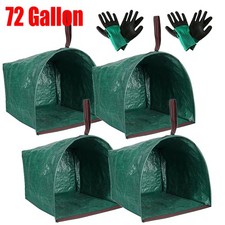 4-PACK 72 Gallon Garden Leaf Waste Bags Reusable Heavy Duty Yard Lawn Dustpan US