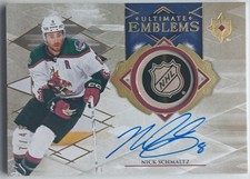 2023-24 Ultimate Emblems Gold Auto Nick Schmaltz /49 Coyotes Mammoth