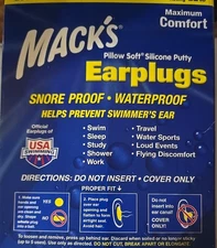 Mack's Pillow Soft Silicone Earplug Noise Reduction Snore Proof (12 PAIRS)