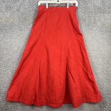 Vtg Ralph Lauren Country A-Line Maxi Skirt Red Size 8 Cotton Cottagecore Holiday