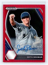 2021 Panini Prizm Draft Picks Auto Red Prizm #PDP208 Seth Shuman /50
