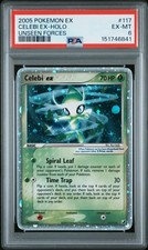 2005 Pokemon Celebi ex - Holo 117/115 EX Unseen Forces PSA 6 with Swirl