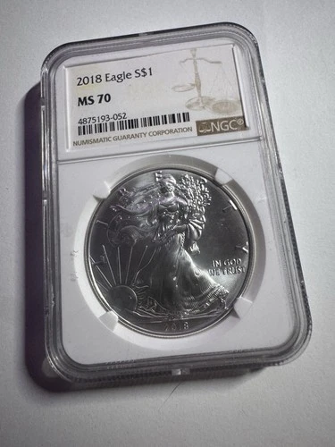 NGC 2018 American Eagle Silver Dollar Coin MS 70