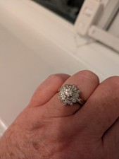 Diamond Raised Cluster Ring 9 Carat Gold Hallmarked