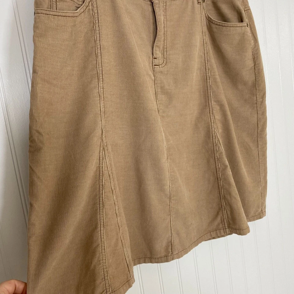Vintage Fashion Bug Womens Tan Corduroy Skirt Size 20W Y2K Preppy Equestrian - Image 2 of 4