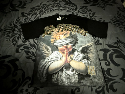 life hustlers blind cupid black rhinestone tshirt medium 