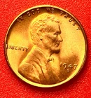 1947-S Lincoln Wheat Cent Penny GEM RED BU From an Original Bank Roll