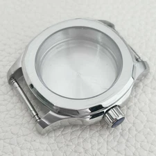 Brushed Silver 40mm For NH35 NH36 4R36 4R15 Movement Steel Watch Case Crown Mod