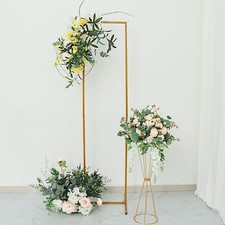 6 ft GOLD Rectangular Metal Floral Display Frame Wedding BACKDROP STAND Party