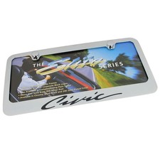 Honda Civic Script Chrome License Plate Frame Chrome