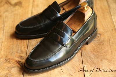 Loake Schwarz Leder Penny Schuhe Halbschuhe Herren UK 8 F US 9 EU 42