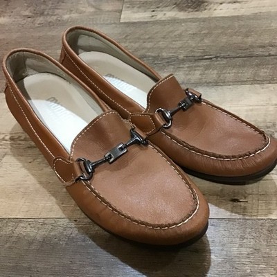 Munro American Kimi Women's Size7.5 N Cognac Brown Leather Horsebit Loafers