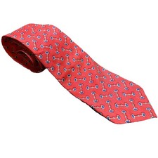Brooks Brothers 346 Men's Silk Tie Pink Blue Geometric Pattern Made in USA
