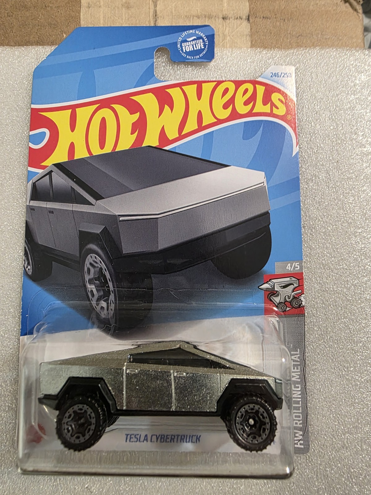 HOT WHEELS TESLA CYBERTRUCK CYBER TRUCK SILVER  HW ROLLING METAL NIP 