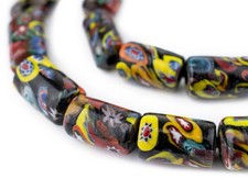 Cylindrical Millefiori Beads 18x8mm Multicolor Cylinder Glass Large Hole